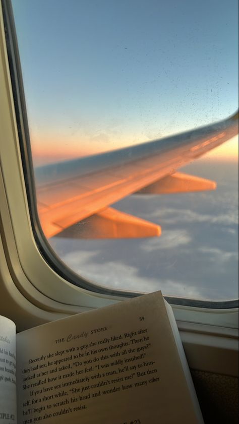 In The Likely Event Book Rebecca Yarros Aesthetic, Flying Astethic, In The Likely Event Book Rebecca Yarros, Overseas Aesthetic, Air Plane Aesthetic, Plane Vacation, Flying Aesthetic, Sunset Book, Aesthetic Airplane