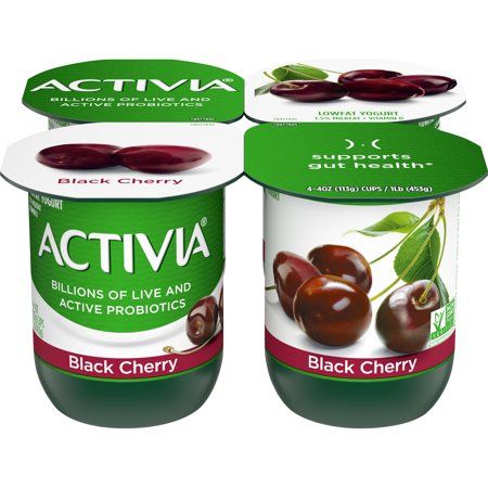 Walmart Grocery - Activia Lowfat Probiotic Black Cherry Yogurt, 4 Oz. Cups, 4 Count Activia Yogurt, Cherry Yogurt, Probiotic Food, Yogurt Snacks, Probiotic Yogurt, Yogurt Smoothie, Gastrointestinal Tract, Yogurt Smoothies, Probiotic Foods