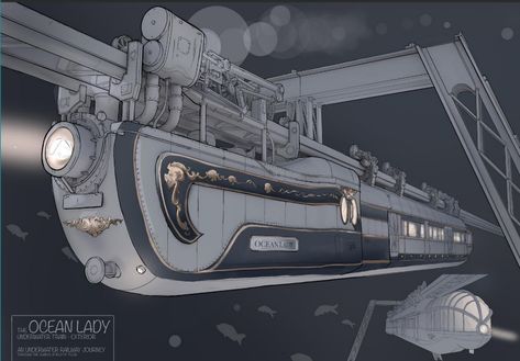 Airship Art, 3d Karakter, Space Ships Concept, Space Ship Concept Art, Sci Fi Design, Futuristic Motorcycle, Train Art, Concept Art Drawing, Steampunk Art