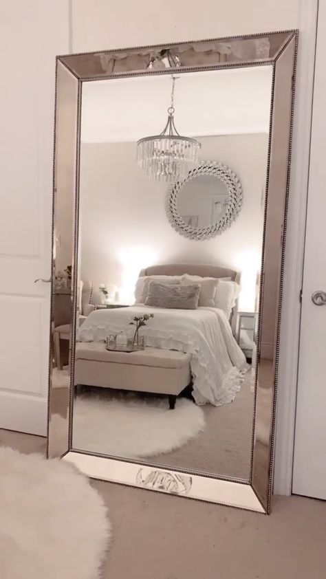 Massive Mirror Bedroom, Big Wall Mirror In Bedroom, Big Mirror In Bedroom, Big Wall Mirror, Full Length Mirror In Bedroom, Brand Influencer, Mirror Bedroom Decor, Big Wall Mirrors, Colorful Room Decor