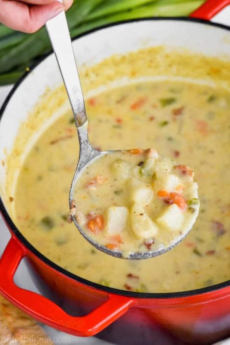 Creamy Potato Soup With Bacon, Friendship Soup Recipe, Potato Soup With Bacon, Bacon Soup Recipes, Josh Elkin, Soup With Bacon, Best Potato Soup, Potato Bacon Soup, Potato Bacon