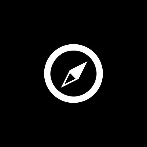 Compass App Icon, Compass App, Compass Icon, Dark Black Wallpaper, Black Wallpaper, Dark Black, App Icon, Compass, Black And White