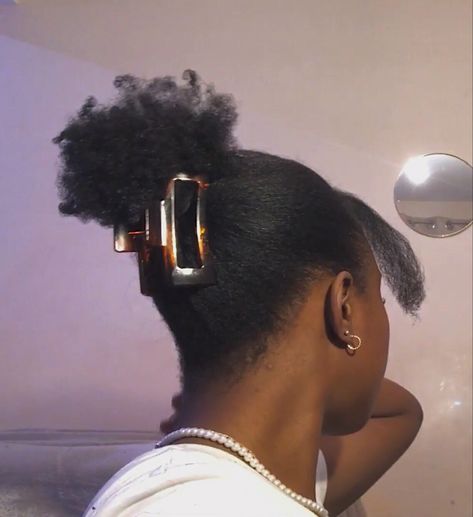 black girl hairstyles natural hair hairstyles 4c hair black girl black gitl aesthetic ponytail puff claw clip hairstyles 4c Hairstyles With Clips, Claw Clip On 4c Hair, 4c Claw Clip Hairstyles, 4c Hair Claw Clip, Natural Hair Hairstyles 4c, Claw Clip 4c Hair, 4c Claw Clip, 4c Clip In Hairstyles, Natural Black Hairstyles 4c Hair