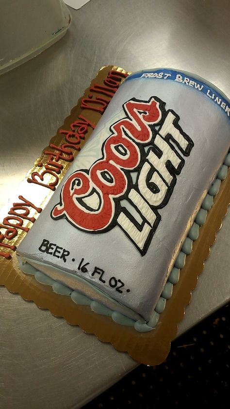 Coors Light Birthday Cake, Coors Light Party Ideas, Coors Light Birthday Party, Coors Banquet Cake, Guys 21st Birthday Cake, Coors Light Cake, Birthday Games Ideas, Birthday Cake Beer, 55th Birthday Party Ideas