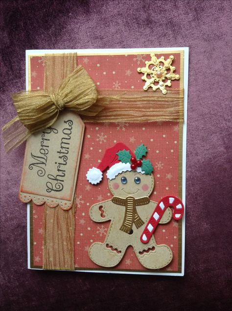 Diy Christmas Cards Gingerbread Man, Gingerbread Men Cards, Gingerbread Man Cards, Die Cut Christmas Cards, Gingerbread Cards, Christmas Gift Tags Handmade, Fun Christmas Cards, Create Christmas Cards, Christmas Cards Kids