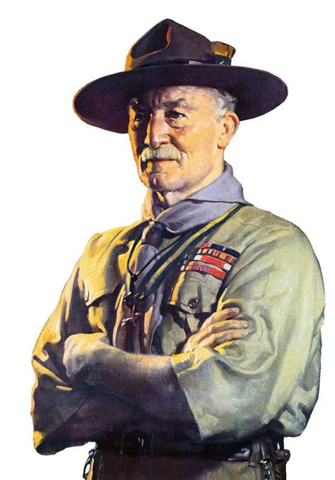 Lord Robert Baden-Powell, the founder of Scouts. Baden Powell Scouts, Boy Scout Activities, Girl Scout Sash, Scout Knots, Robert Baden Powell, Boy Scout Camping, Baden Powell, Wood Badge, Scout Activities