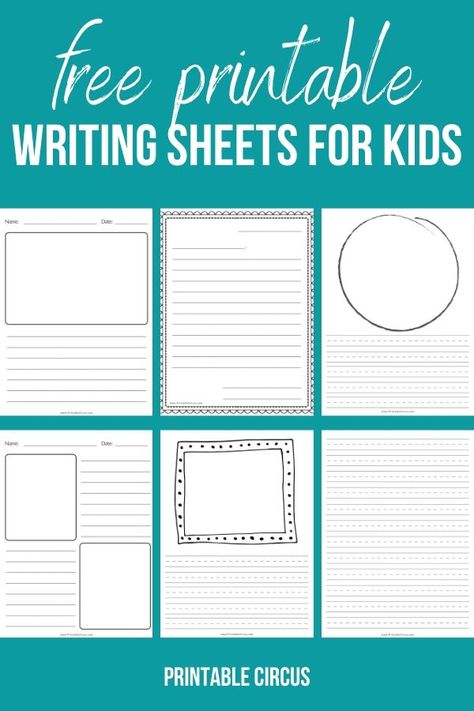 Paper Template Free, Free Writing Paper, Writing For Kids, Printable Writing Paper, Letter Writing Template, Writing Paper Template, Writing Printables, Practice Handwriting, Writing Sheets