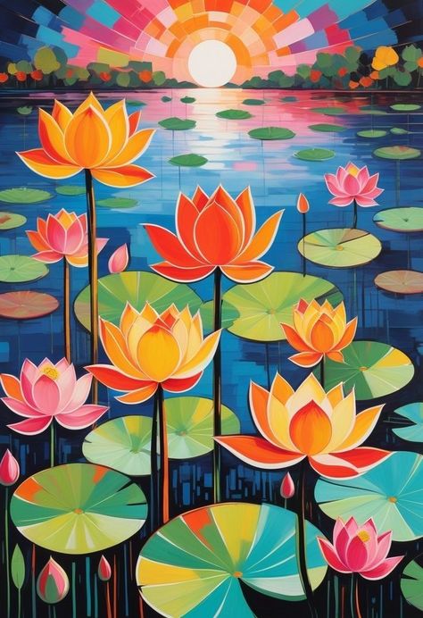 Abstract Lotus Painting, Lotus Painting Acrylic, Lotus Paintings, Random Drawings, Lotus Painting, My Free Time, Beautiful Art Paintings, Soyut Sanat Tabloları, Abstract Art Painting Diy