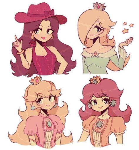 Pauline, Rosalina, Peach, and Daisy ♡♡♡♡ Harmonie Mario, Super Princess Peach, Super Mario Princess, Super Princess, Peach Mario, Mario Fan Art, Nintendo Princess, Nintendo Fan Art, Princesa Peach