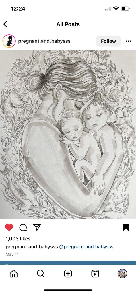 Mom With Twins Drawing, Twins Mom Tattoo, Mom Of Multiples Tattoo, Twin Mom Art, Motherhood Tattoos Unique, Motherhood Drawing, Motherhood Tattoo, Mutterschaft Tattoos, Mother And Baby Tattoo