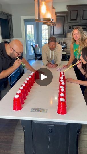 69K views · 226 reactions | Cotton Ball Blow Challenge | Now it's a party! Family Game Night .. Red Solo Cups, Cotton Balls, Party Blowers | By Mabe In America | Three, two, for a second. We
ain't doing this. There you go. Come on. Okay. Woo hoo. Wow.
Wow. In three, two, one, go. Wow. Oh, what's happening?
Chaos. Ally helps you. Keep going. Oh. What the heck the
thing had the curvature of the tongue? In three, two, one, go.
Oh my god. Yeah. Wow. Okay. I don't know. Solo Cups Party, Fun Family Christmas Games, Party Blowers, Xmas Games, Party Horns, Fun Christmas Party Games, Pretty Christmas Decorations, Homemade Bows, Red Solo Cup