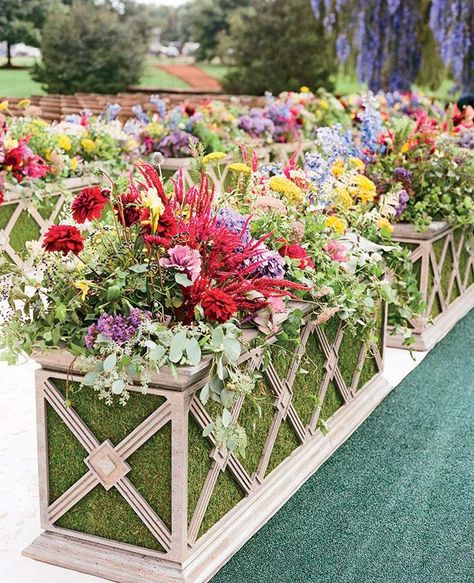 Planters Boxes, Flower Aisle, Flower Valley, Wedding Aisles, Floral Designs Arrangements, Ceremony Aisle, Events Planning, Custom Planters, Backyard Studio