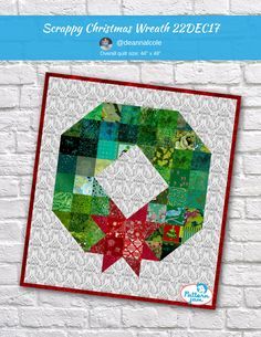 Christmas Wreath Quilt, Quilted Decor, Wreath Quilt, Quilted Christmas Gifts, Fabric Christmas Decorations, Christmas Quilting Projects, Christmas Quilt Blocks, Quilt Christmas, Christmas Tree Quilt