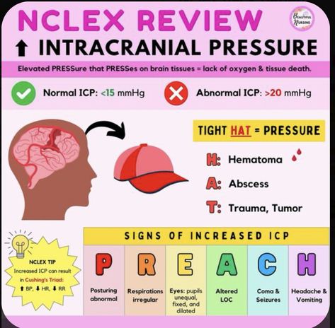 Nclex Hacks, Ems Notes, Neuro Assessment, Nursing Art, Assessment Nursing, Neurology Nursing, Nclex Tips, Paramedic School, Intracranial Pressure