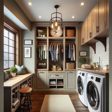 Closet And Laundry Room Combo, Interior Design Laundry Room, Mudroom Pantry Laundry Combo, Laundry And Utility Room Combo, Mudroom Ideas Laundry, Small Laundry Mudroom, Master Closet Laundry Combo, Small Laundry Mudroom Combo, Laundry Room And Mud Room Combo