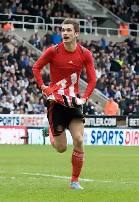 April 14th 2013 - Sunderland's Adam Johnson Celebrating Scoring their Second Against Newcastle. Adam Johnson, Sunderland, Newcastle, Celebrities