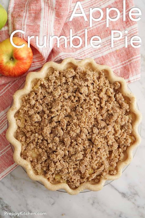 Apple Pie Crumble Topping, Pie Crumble Topping, Apple Crumble Pie Recipe, French Apple Pie, Apple Crisp Pie, Fall Desserts Apple, Apple Crumble Pie, Crumble Pie, Butter Crust