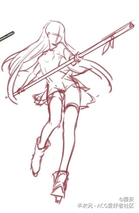 Female Power Pose Drawing, Female Holding Staff Reference, Bandage Clothes Drawing, Genshin Base Oc Pose, Anime Base Female Action Poses, Drawing Body Poses Female, Spear Reference Pose, Holding Swords Pose Reference Drawing, Polearm Pose Reference Drawing