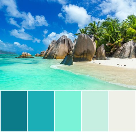 Immerse yourself in the tropical ambience of the island. Tropical Island Color Palette, Branding Palette, Color Branding, House On Stilts, Business Colors, Coastal Colors, Branding Ideas, Tropical Colors, Tropical Blue