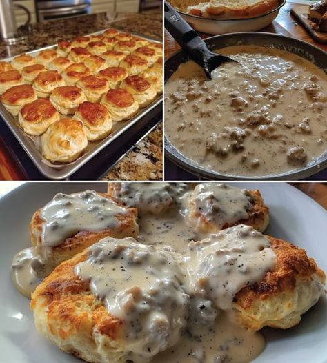 KETO BISCUITS AND GRAVY Keto Biscuits And Gravy, Almond Flour Biscuits, Make Almond Flour, 17 Birthday, Gravy Ingredients, Free Keto Meal Plan, Keto Biscuits, Carb Free, Sausage Gravy