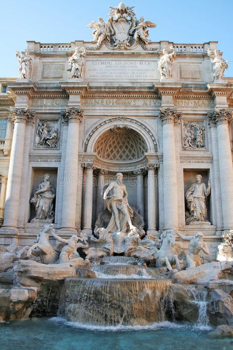 Rome - Trevi fountain. Trevi fountain in Rome, Italy. A baroque masterpiece , #AFFILIATE, #fountain, #Trevi, #Rome, #masterpiece, #baroque #ad Roman Fountain, Free Things To Do In Rome, European Honeymoon, Europe Honeymoon, Travel Wishes, Roman City, Fun Pictures, Trevi Fountain, Rome Italy