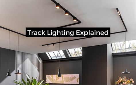 Track Lighting Explained Track Lighting For Vaulted Ceilings, Track Lighting Living Room, Modern Track Lighting Kitchen Lowe's, Curved Track Lights, Library Lighting, Flexible Track Lighting, Black Track Lighting, Modern Track Lighting, Megnatic Track Lights