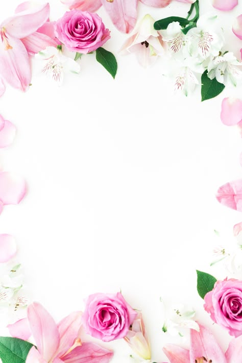 Pink flower border! If you love pink flowers then this is a perfect floral frame to download and use for all your creative projects. The pink flower frame can also be a fun screen saver. Beautiful Frames And Borders, Cute Pink Flower Background, Flower Pink Background, Flowers Frame Background, Flower Frame Background, White And Pink Flowers Background, Floral Frame Background, Pink Flower Border, Pink Flower Background