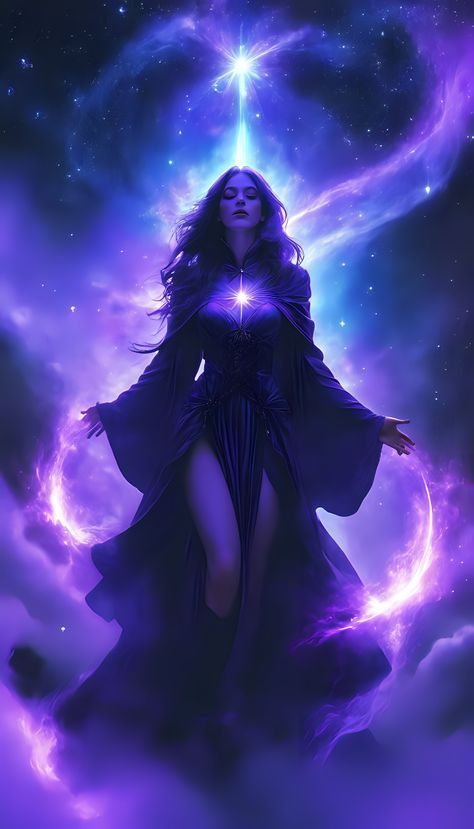 Cosmic Witch Aesthetic, Purple Magic Aesthetic, Purple Witch Aesthetic, Mage Aesthetic, Amethyst Witch, Space Magic, Disney Movie Art, Magic Aesthetic, Macro Shots