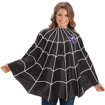 Spider Web Halloween Poncho Grandin Road Halloween, Halloween Block Party, Unique Halloween Decorations, Baby Kostüm, Katherine's Collection, Spooky Spiders, Halloween Headband, Halloween Spider Web, Halloween Costume Accessories