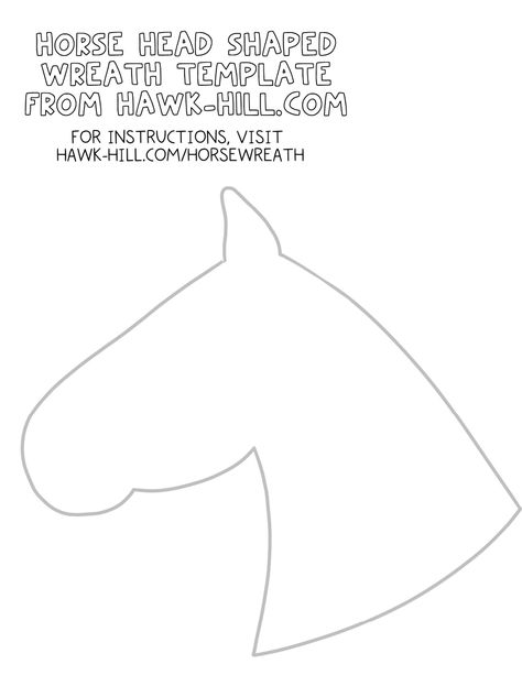 Printable Horse Template, Printable Horse Head Template, Horse Head Template, Horse Head Outline, Horse Template, Horse Head Wreath, Horse Profile, Horse Crafts, Horse Face