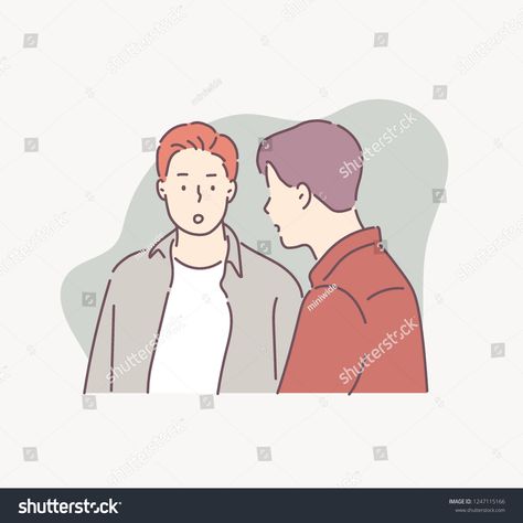 Friends Talking Drawing, Two Person Talking Drawing, 2 People Talking Drawing, Flirting Drawing, Talking Drawing, Talk Boy, Aesthetic Illustrations, Minimal Drawing, Minimal Drawings