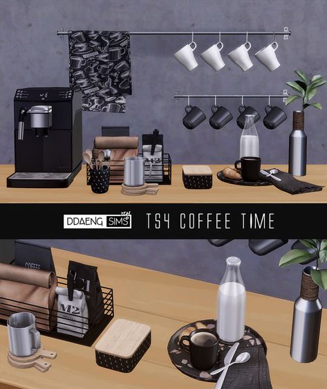 Croissant Coffee, Bottle Plant, Sims 4 Kitchen, Sims 4 Traits, Sims Clothes, The Sims 4 Pc, Sims 4 Anime, Coffee Tray, The Sims 4 Packs