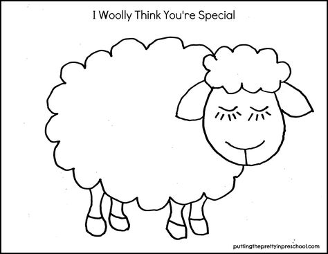 Cute woolly sheep template for a Valentine's Day craft. Wool Farming Activities For Kids, Woolly Sheep Craft, Wool Farming Preschool Activities, Sheep Printable Template, Sheep Craft Template, Sheep Printable Free, Sheep Template Free Printable, Sheep Craft, Lamb Template