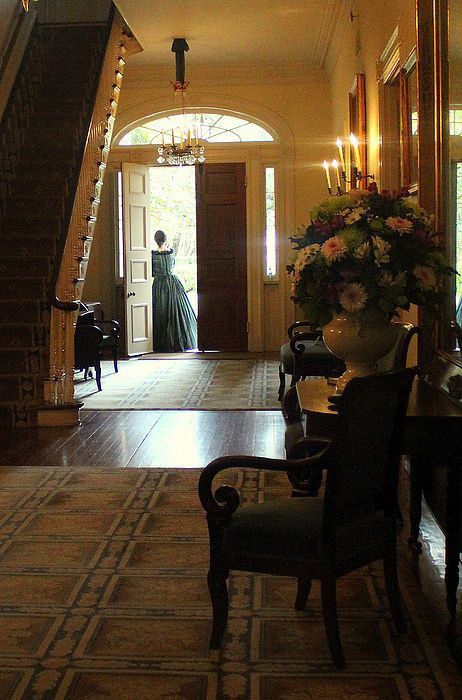 Louisiana Antebellum Homes, Southern Horror, Luxury Foyer Entrance, Entrance Foyer Design, Interior Entrance, Antebellum South, Southern Mansions, Old House Interior, Mansion Exterior