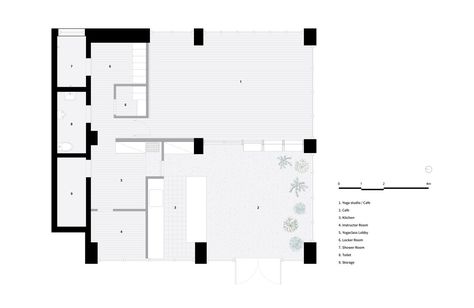 Irim Yoga Studio & Cafe,Plan Plywood Partition, Cafe Plan, Lunar Cycle, Yoga Room, Construction Design, Concrete Blocks, Yoga Retreat, Layout Ideas, Yoga Studio