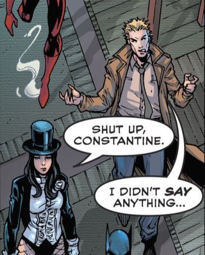 John Constantine Zatanna Zatara, Dcamu Justice League, John Constantine Comic Panel, Zatanna And John Constantine, Zatanna Comic Panel, John And Zatanna, Zatanna John Constantine, John Constantine Zatanna, Dc Comics Panels