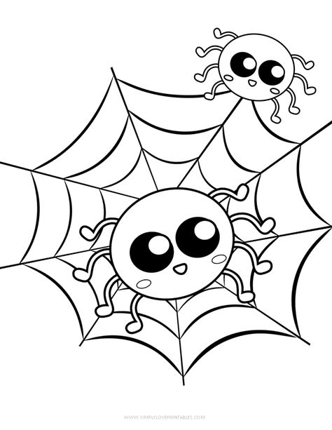 Simply Love Printables Halloween Coloring Pages 24 Easy Halloween Coloring Pages, Halloween Pictures To Color, Halloween Pictures To Draw, Spider Coloring Pages, Free Printable Halloween Coloring Pages, Dibujos Halloween, Halloween Coloring Pictures, Halloween Colouring, Love Printables