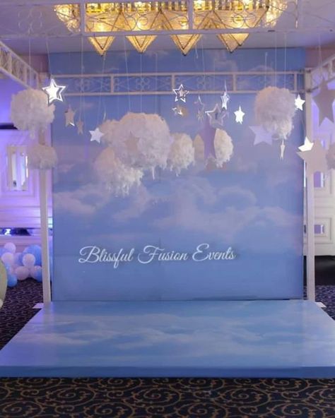 “Every cloud has a silver lining.” ☁️☁️🤴🌙 . . . . Concept Styling: @kulsoom.motiwala Execution: @blissfulfusionevents Cutouts/Supplies: @blissfuldreamscreations Whatsapp: 0311-2985551 "Life's too Short to have Boring Parties" #cloudsandskytheme #princetheme #cloudparty #skyparty #festaclouds #festaprince #cloudsandskyparty #princeparty #royalprinceparty #Bridalshower #babyshower #wedding #celebration #party #Birthday #Birthdaydecor #eventplannerkarachi #catchmyparty #eventplanner #eventsty... Could Sky, City Decorations, Wedding Celebration Party, Cloud Party, Prince Theme, Prince Party, The Sky Is The Limit, Kids Birthday Theme, Life's Too Short