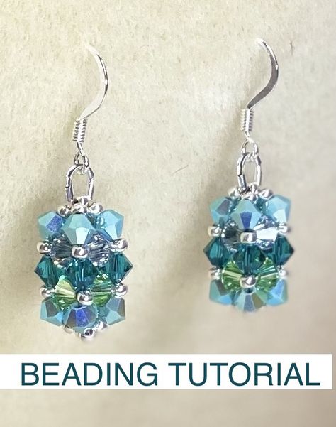 Seed Bead Jewelry Tutorials Earrings, Bicone Bead Earrings, Homemade Beaded Earrings, Beaded Earring Tutorials, Seed Bead Earrings Tutorial, Diy Dangle Earrings, Crystal Earrings Diy, Boho Earrings Diy, Statement Jewelry Outfit