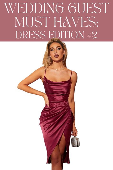 Wedding guest inspo: Look stunning at any wedding without breaking the bank with this sultry yet sophisticated satin slip dress. The ruched bodycon style is both flattering and comfortable, making it the perfect choice Click the link below to purchase and elevate your summer wardrobe - note that we may earn a commission. #cocktaildress #formalwear #summer #affordablefashion #weddingguest #wedding #black #woman #inspiration #spring #style #fashion Wedding Guest Dress for Black Women Dress For Black Women, Wedding Guess, Woman Inspiration, Backless Bodycon Dresses, Bodycon Style, Wedding Black, Fashion Wedding, Guest Dress, Bodycon Fashion