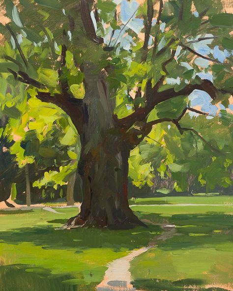 Spring in Zagreb | Marc Dalessio Plein Air Landscape, Old Oak Tree, Landscape Paintings Acrylic, 수채화 그림, Watercolor Landscape Paintings, Watercolor Trees, Plein Air Paintings, Landscape Trees, Zagreb