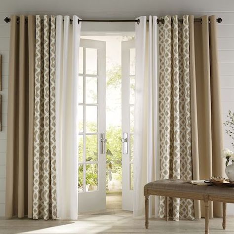 Make the Most of Your Living Room and Dining Room Combo                                                                                                                                                                                 More Dining Room Curtains, Pocket Curtains, Floral Room, Dining Room Combo, Living Room And Dining Room, Curtains Living, Window Room, Living Room Windows, Home Curtains