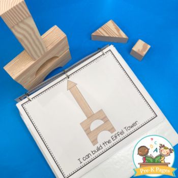 STEM Block Center Challenges: Landmarks by PreKPages | TPT Building Preschool, Stem Challenge Cards, Blocks Preschool, Pre K Pages, Block Center, Block Area, Block Play, Preschool Resources, Stem Challenge