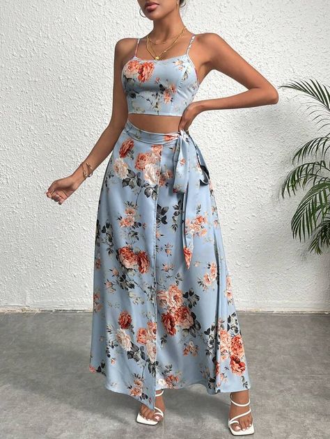 Floral wrap skirt