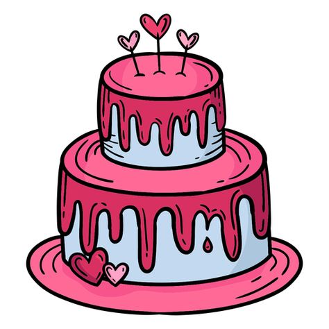 Two Layered Cake, Doodle Cake, Cake Sketch, Cupcake Png, Valentine Cartoon, Cartoon Birthday Cake, Cake Clipart, Cake Vector, Cake Drawing