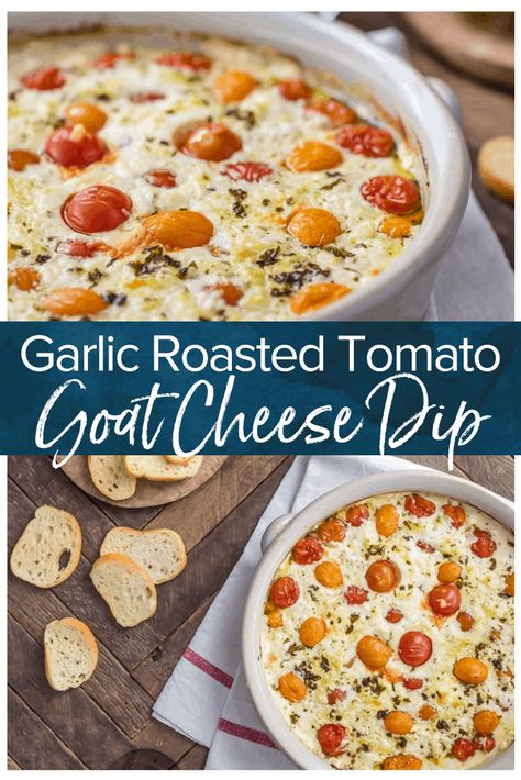 Tomato Goat Cheese Dip, Goat Cheese Dip Recipes, Tomato Goat Cheese, Appetizers Easy Dips, Goat Cheese Dip, Baked Goat Cheese, Cheese Tomato, Cheese Dip Recipes, Hot Appetizers