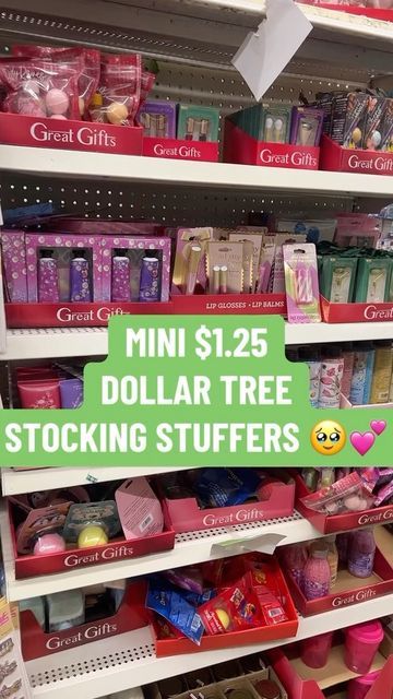 kim ♡ dollar tree dollie on Instagram: "MINI STOCKING STUFFERS 🥹🥹🥹 Guys! I found the cutest @dollartree Stocking Stuffers! look at all the mini items! 🫶🏻 which one will you be picking up for Christmas gifts? 🎄 #dollartreehaulers #newatdollartree #dollartreegoodies #dollartreelovers ▪️SAVE ✔ this post, SHARE it 🥰 with a friend, ▪️COMMENT 👇🏻 below and LIKE ❤ ▪️use the hashtag #DollarTreeDollie for your finds ▪️shop my finds in my bio or follow me on the LTK app!    . . . . . #dollartree #dollartreecommunity #dollartreeobsessed #dollartreelover #dollartreedollie #dollartreefinds #dollartreeaddict  #dollarstore #affordableshopping #dollartreelove #dollartreefind" Dollar Tree Stocking Stuffers For Kids, Mini Stocking Gift Ideas, Dollar Store Stocking Stuffers, Mini Stocking Stuffers, Dollar Tree Stocking Stuffers, Stocking Stuffers For Teenage Girls, Stalking Stuffers, Stocking Suffers, Cheap Stocking Stuffers