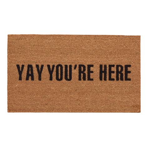 Yay You're Here Coir Doormat Funky Accessories, Inked Shop, Nautical Flags, Indoor Door Mats, Indoor Doors, Cost Plus World Market, Rugs And Mats, Coir Doormat, Outdoor Door Mat