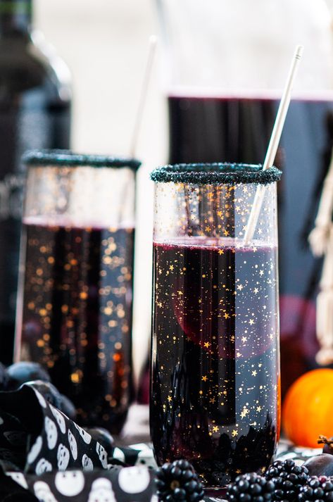 Halloween Witches Brew Black Sangria - Deep, dark witches brew sangria perfect for any Halloween get together! From aberdeenskitchen.com #halloween #sangria #black #witches #brew #wine #drink #beverage #happyhour Halloween Sangria, Black Sangria, Halloween Get Together, Halloween Witches Brew, Halloween Punch, Halloween Cocktails, Halloween Witches, Halloween Cake, Halloween Dinner