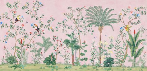 Design Collections Details | de Gournay Pink Chinoiserie Wallpaper, Fromental Wallpaper, Gracie Wallpaper, Chinoiserie Panels, De Gournay Wallpaper, Pink Chinoiserie, Girls Room Wallpaper, Chinese Wallpaper, Spring Scents